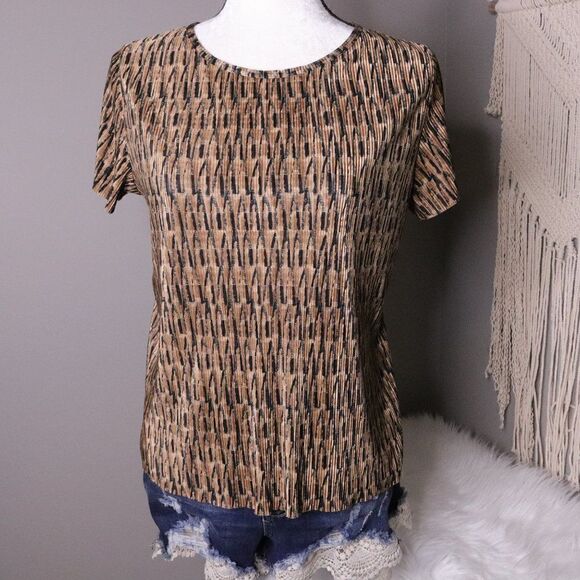 Vintage | 1990's Short Sleeve Printed Top Large - Picture 2 of 7